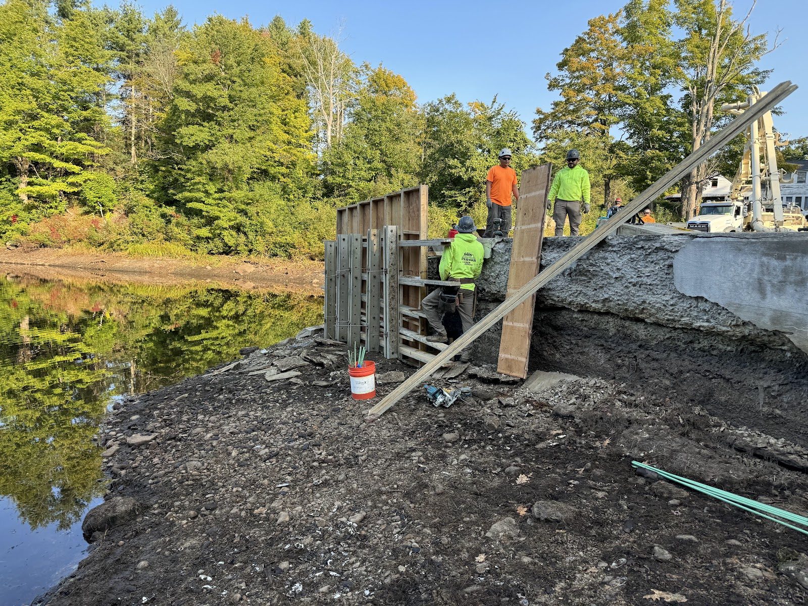 A New Abutment: Concrete Work as the Pond Returns